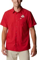 Columbia Men's Ohio State Buckeyes Scarlet Slack Tide Button-Down Shirt