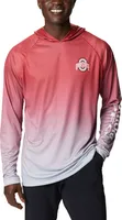 Columbia Men's Ohio State Buckeyes Scarlet PFG Super Terminal Tackle Long Sleeve Hooded T-Shirt