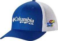 Columbia Men's Kansas Jayhawks Blue PFG Mesh Adjustable Hat