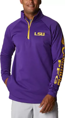 Columbia Men's LSU Tigers Purple PFG Terminal Tackle Quarter-Zip Pullover Shirt