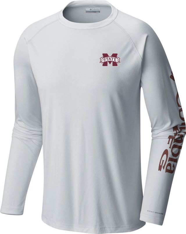 Columbia Men's Alabama Crimson Tide Grey Terminal Tackle Long Sleeve T-Shirt, Small, Gray