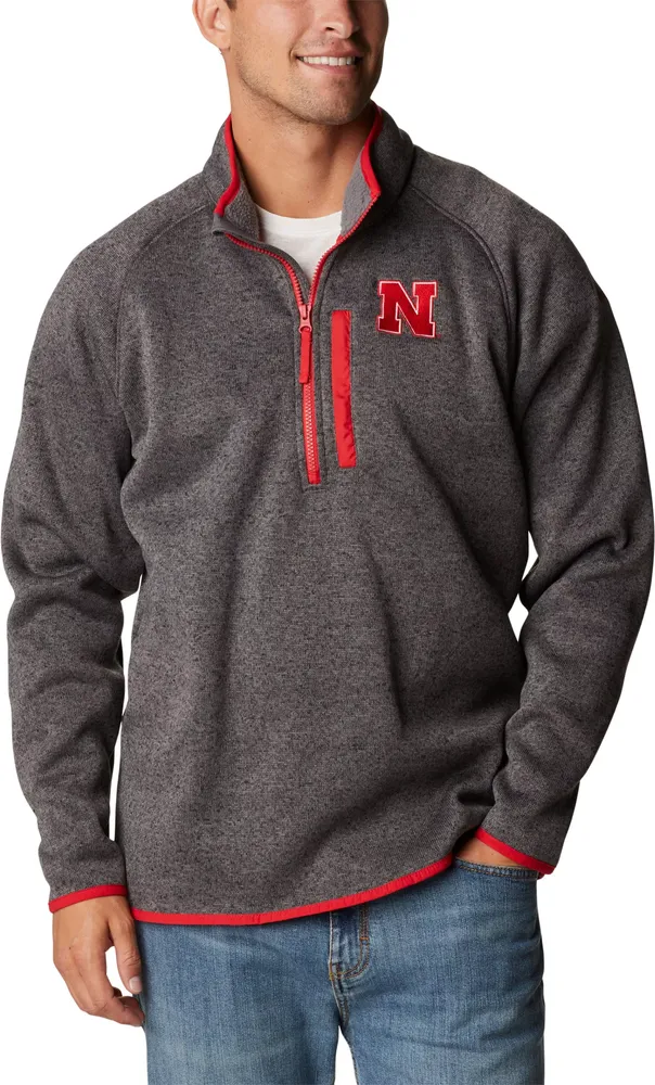 Columbia Men's Nebraska Cornhuskers Grey Canyon Point Half-Zip Pullover Fleece Jacket