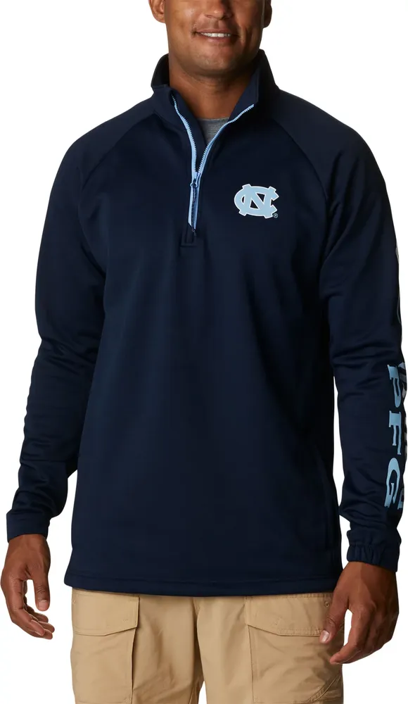 Columbia Men's North Carolina Tar Heels Navy PFG Terminal Tackle Quarter-Zip Pullover Shirt