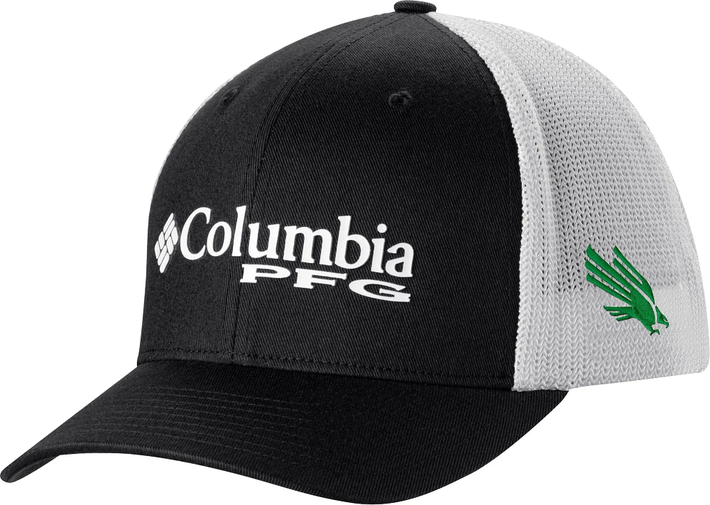 Columbia Men's North Texas Mean Green Black PFG Mesh Adjustable Hat