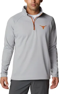 Columbia Men's Texas Longhorns Grey PFG Terminal Tackle Quarter-Zip Pullover Shirt