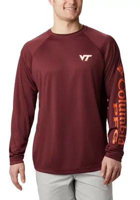 Columbia Men's Virginia Tech Hokies Maroon Terminal Tackle Long Sleeve T-Shirt