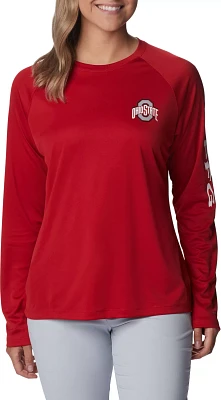 Columbia Women's Ohio State Buckeyes Scarlet Tidal Long Sleeve T-Shirt