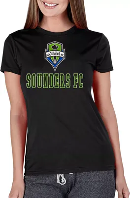 Concepts Sport Women's Seattle Sounders Marathon Black Knit T-Shirt