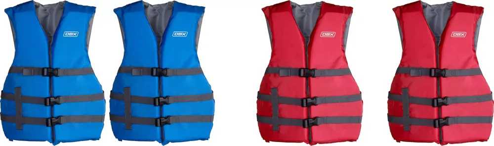 DBX Onyx Adult Universal Polyester Life Vests - 4 Pack