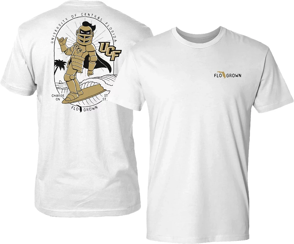 FloGrown Men's UCF Knights Knightro Surfer White T-Shirt