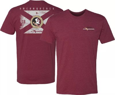FloGrown Men's Florida State Seminoles Garnet Washed Flag T-Shirt