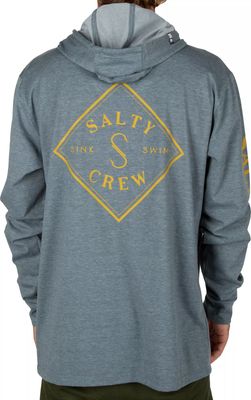 Salty Crew Men's Tippet Pocket Hooded Tech Long Sleeve T-Shirt