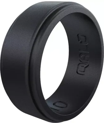 Qalo Men's Polished Step Edge Silicone Ring
