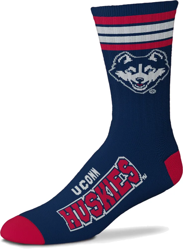 For Bare Feet UConn Huskies 4-Stripe Deuce Socks