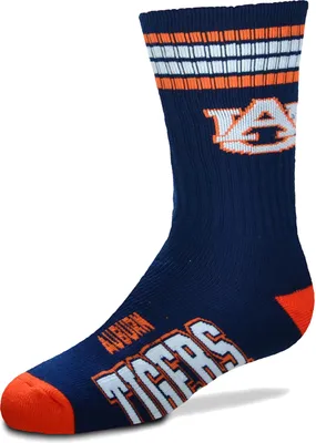 For Bare Feet Youth Auburn Tigers 4-Stripe Deuce Socks