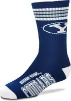 For Bare Feet Youth BYU Cougars 4-Stripe Deuce Socks