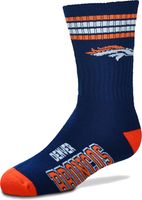 For Bare Feet Youth Denver Broncos 4-Stripe Deuce Crew Socks