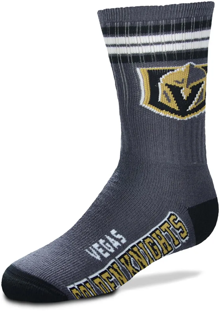 For Bare Feet Youth Vegas Golden Knights 4-Stripe Deuce Crew Socks