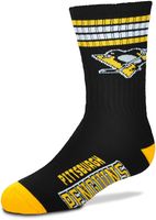 For Bare Feet Youth Pittsburgh Penguins 4-Stripe Deuce Crew Socks