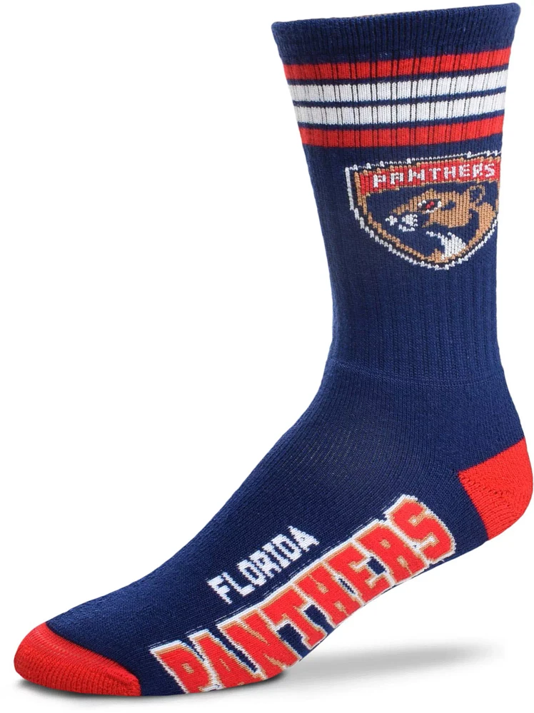 For Bare Feet Youth Florida Panthers 4-Stripe Deuce Crew Socks