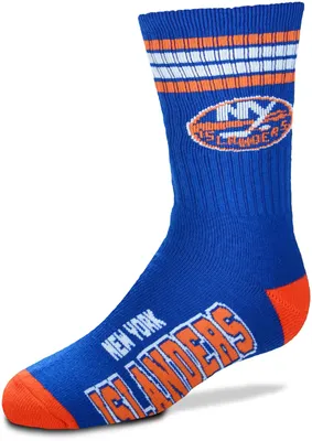 For Bare Feet Youth New York Islanders 4-Stripe Deuce Crew Socks