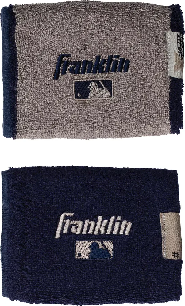 Franklin MLB X-Vent Reversible Wristbands - 2 Pack