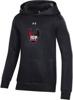 Under Armour Youth IUP Crimson Hawks Black All Day Pullover Hoodie