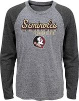 Gen2 Youth Florida State Seminoles Grey Script Tri-Blend Raglan Long Sleeve T-Shirt