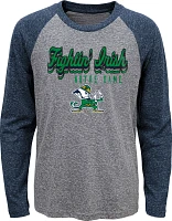 Gen2 Youth Notre Dame Fighting Irish Grey Script Tri-Blend Raglan Long Sleeve T-Shirt