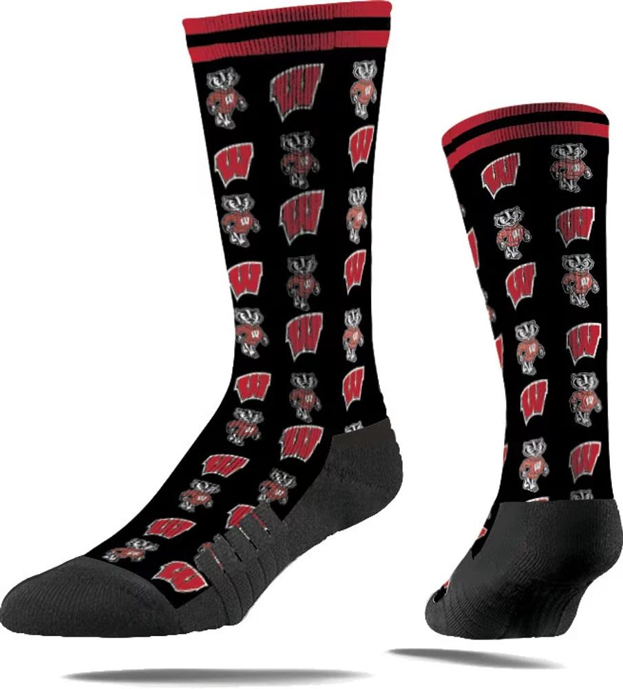 Strideline Wisconsin Badgers Repeat Crew Socks