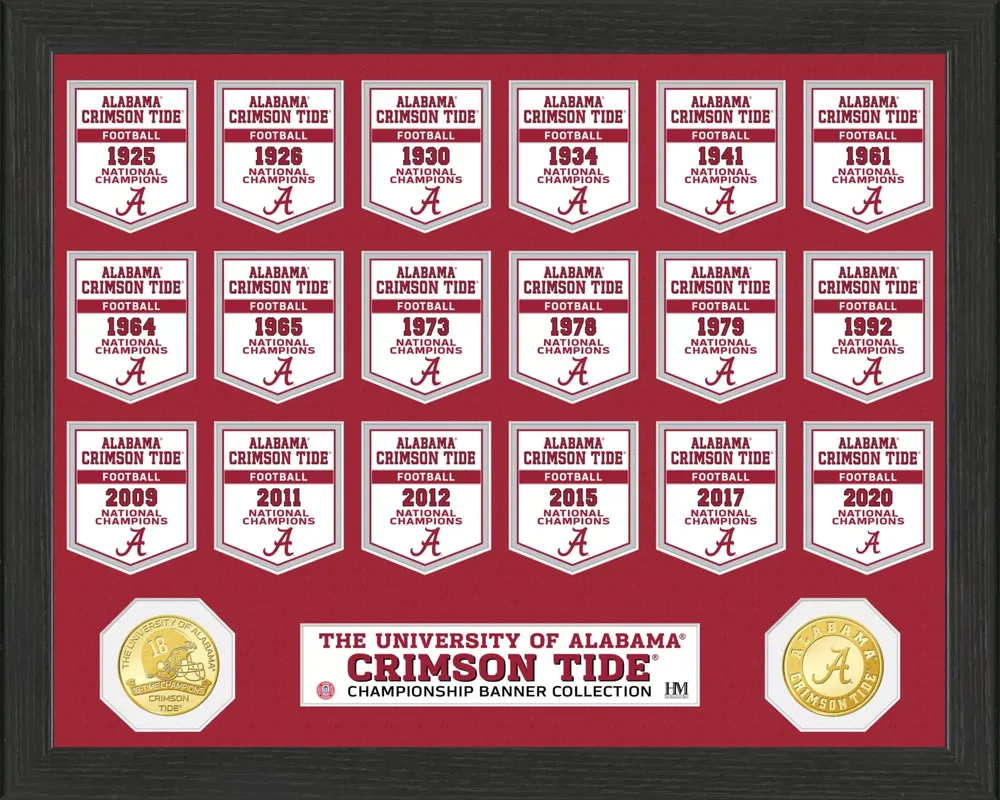 Highland Mint 2020 National Champions Alabama Crimson Tide Bronze Coin Banner Collection