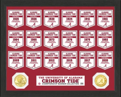 Highland Mint 2020 National Champions Alabama Crimson Tide Bronze Coin Banner Collection
