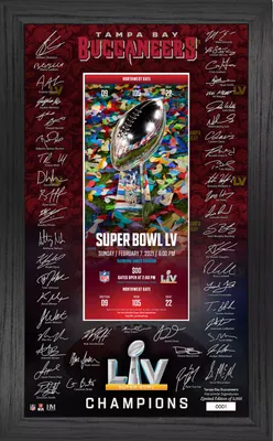 Highland Mint Super Bowl LV Champions Tampa Bay Buccaneers Ticket Photo Frame