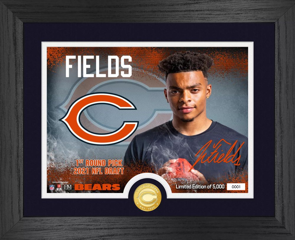 Highland Mint Justin Fields Chicago Bears 13'' x 16'' Bronze Coin Photo