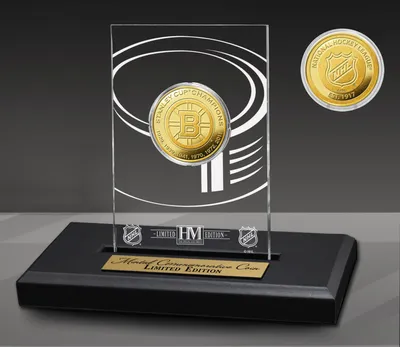 Highland Mint Boston Bruins 6-Time Champions Acrylic Gold Coin