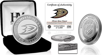 Highland Mint Anaheim Ducks Silver Team Coin