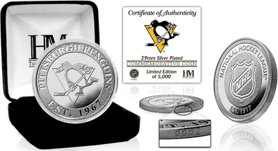 Highland Mint Pittsburgh Penguins Silver Team Coin
