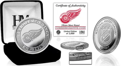 Highland Mint Detroit Red Wings Silver Team Coin
