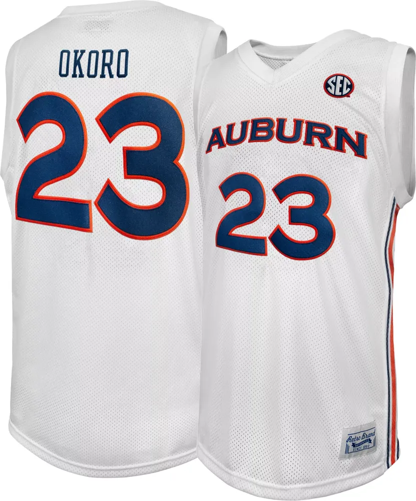 Retro Brand Men's Auburn Tigers Isaac Okoro #23 White Replica Basketball Jersey