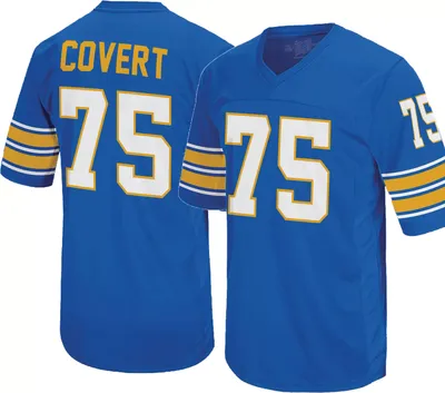 Retro Brand Men's Pittsburgh Panthers Jim Covert #75 Blue Replica Football Jersey