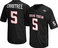 Retro Brand Men's Texas Tech Red Raiders Michael Crabtree #5 Black Replica Football Jersey