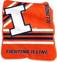 Logo Brands Illinois Fighting Illini Raschel Throw Blanket