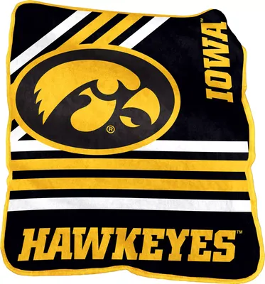 Logo Brands Iowa Hawkeyes Raschel Throw Blanket