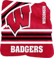 Logo Brands Wisconsin Badgers Raschel Throw Blanket