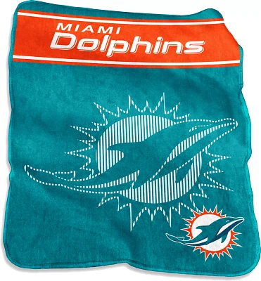 Logo Brands Miami Dolphins Raschel Throw Blanket