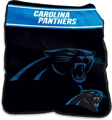 Logo Brands Carolina Panthers Raschel Throw Blanket