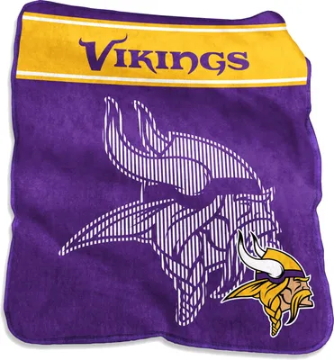 Logo Brands Minnesota Vikings Raschel Throw Blanket