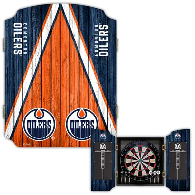 Victory Tailgate Edmonton Oilers Dartboard Cabinet