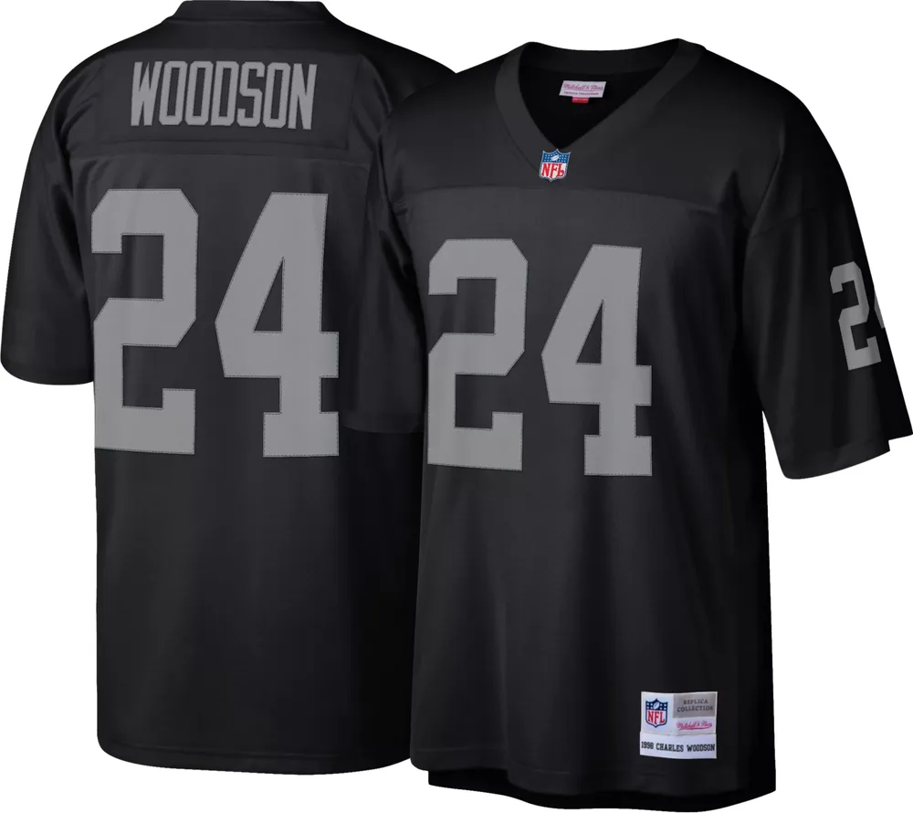 Mitchell & Ness Men's Oakland Raiders Charles Woodson #24 Black 1998 Throwback Jersey