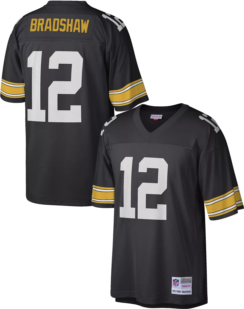 Mitchell & Ness Men's Pittsburgh Steelers Terry Bradshaw #12 1976 Black Throwback Jersey